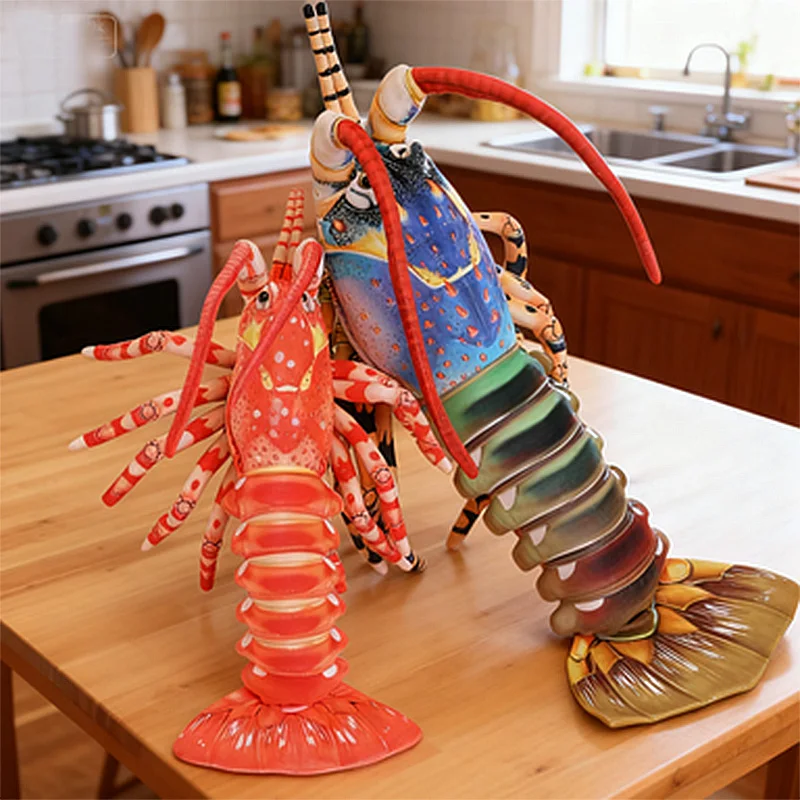 

60cm /23.62in Super large and funny simulation lobster Plush Toys Soft Stuffed Cartoon Animal For Home Children's Birthday Gift