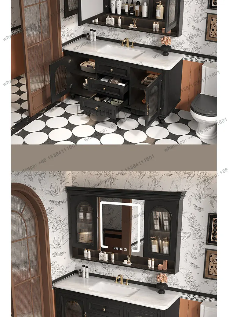 Picture 6: retro floor-to-ceiling bathroom group, washing table, rock slab ceramic integrated basin, hand and face table.