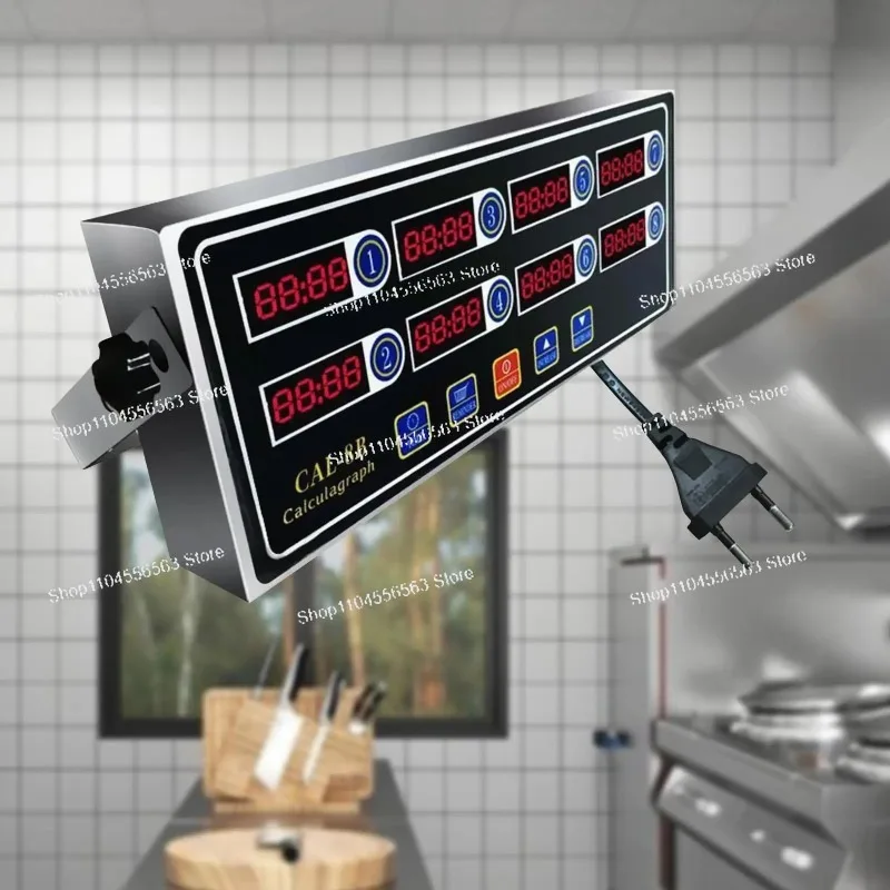 8-Channel Commercial Digital Kitchen Timer, High-Precision Multi-Function Timing Tool for Restaurant Catering & Home Cooking