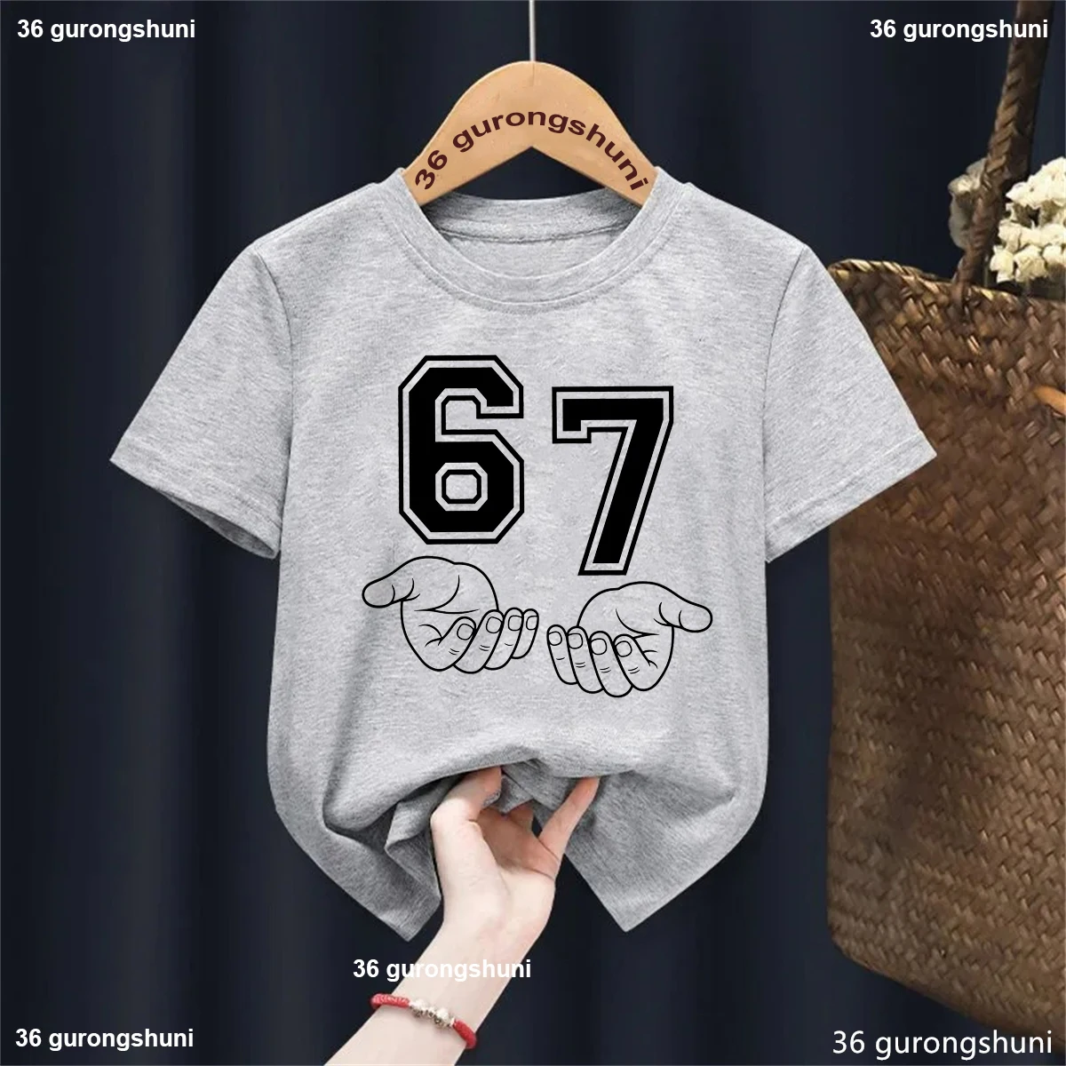 

Funny Kids Clothes Six Seven 67 Meme Printed T Shirt Girls/Boys White/Black/Pink/Blue/Yellow/Blue T-Shirt Short Sleeve Tshirt