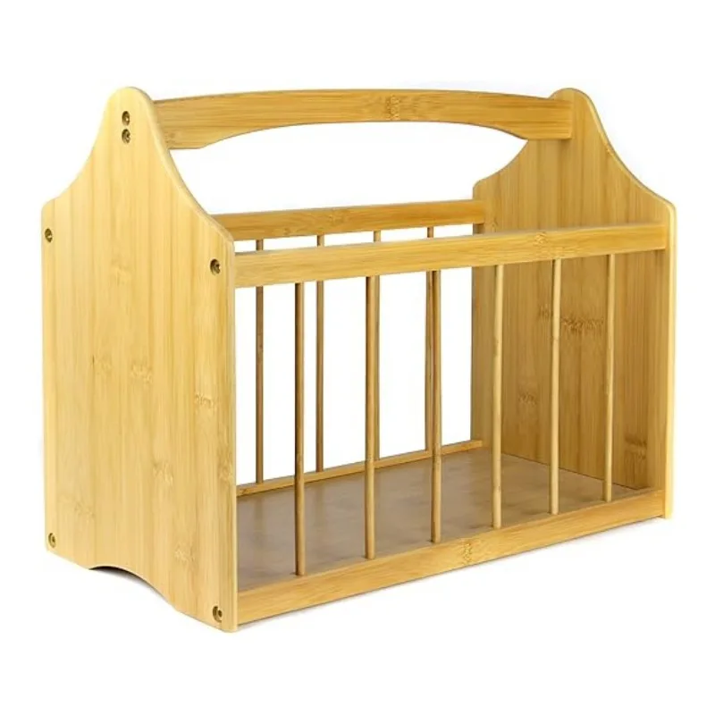 

Современная деревянная регулируемая по высоте подставка для чтения и хранения, стойка для журналов, корзина для газет с ручкой, для гостиной