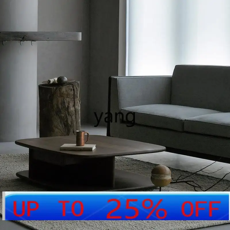 

LH modern simple solid wood coffee table creative tea table storage tea table living room simple coffee