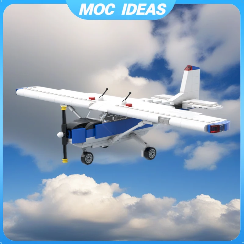 MOC اللبنات سيسنا 172 محرك واحد أربعة مقاعد عالية الجناح الطائرات الطوب تجميع نموذج لتقوم بها بنفسك لعبة أطفال هدية عيد الميلاد 281 قطعة