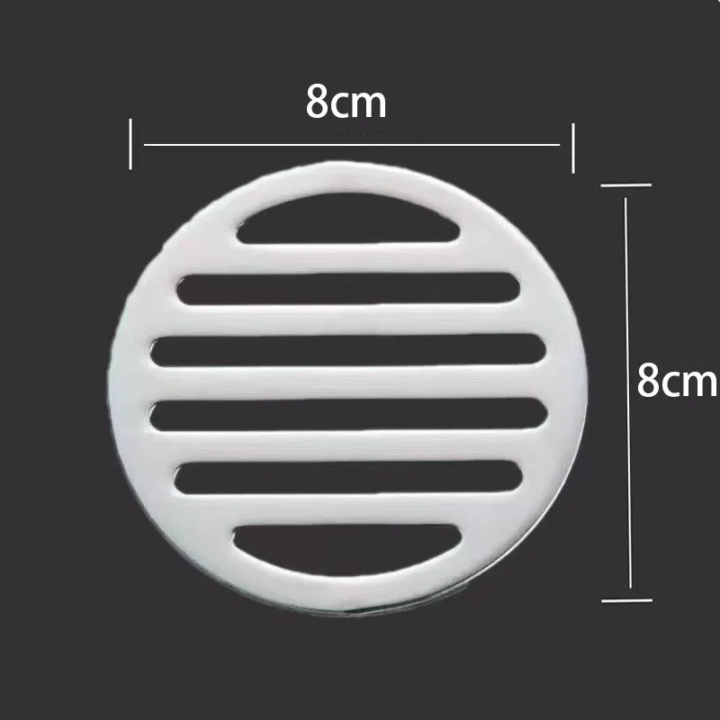 스테인레스 스틸 바닥 배수구 커버, 세탁기 이중 목적 원형 채반 커버, 욕실 하수구 배수구, 8cm 