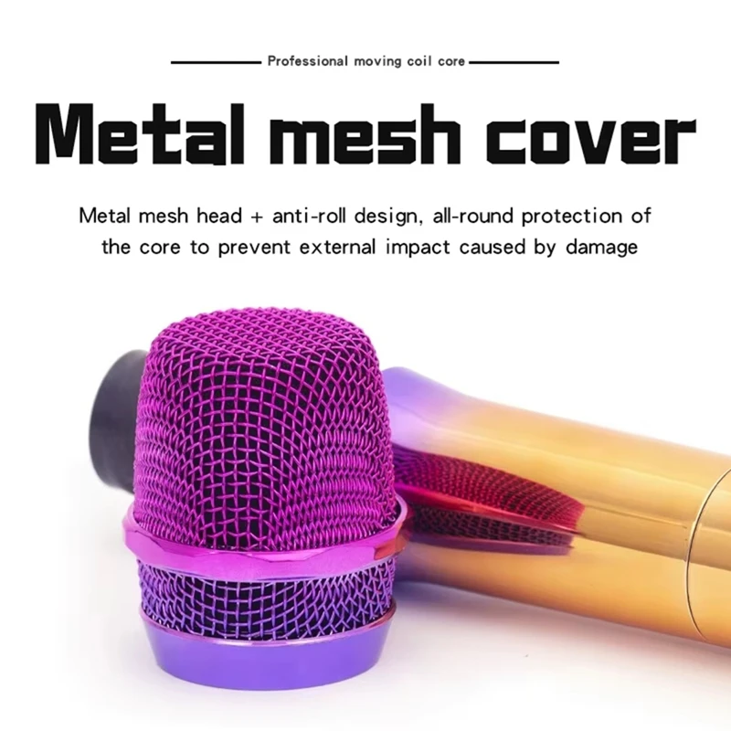 

Двухканальный беспроводной микрофон для потоковой передачи караоке, ручной микрофон с перезаряжаемым приемником для пения, караоке, КТВ A-TCES