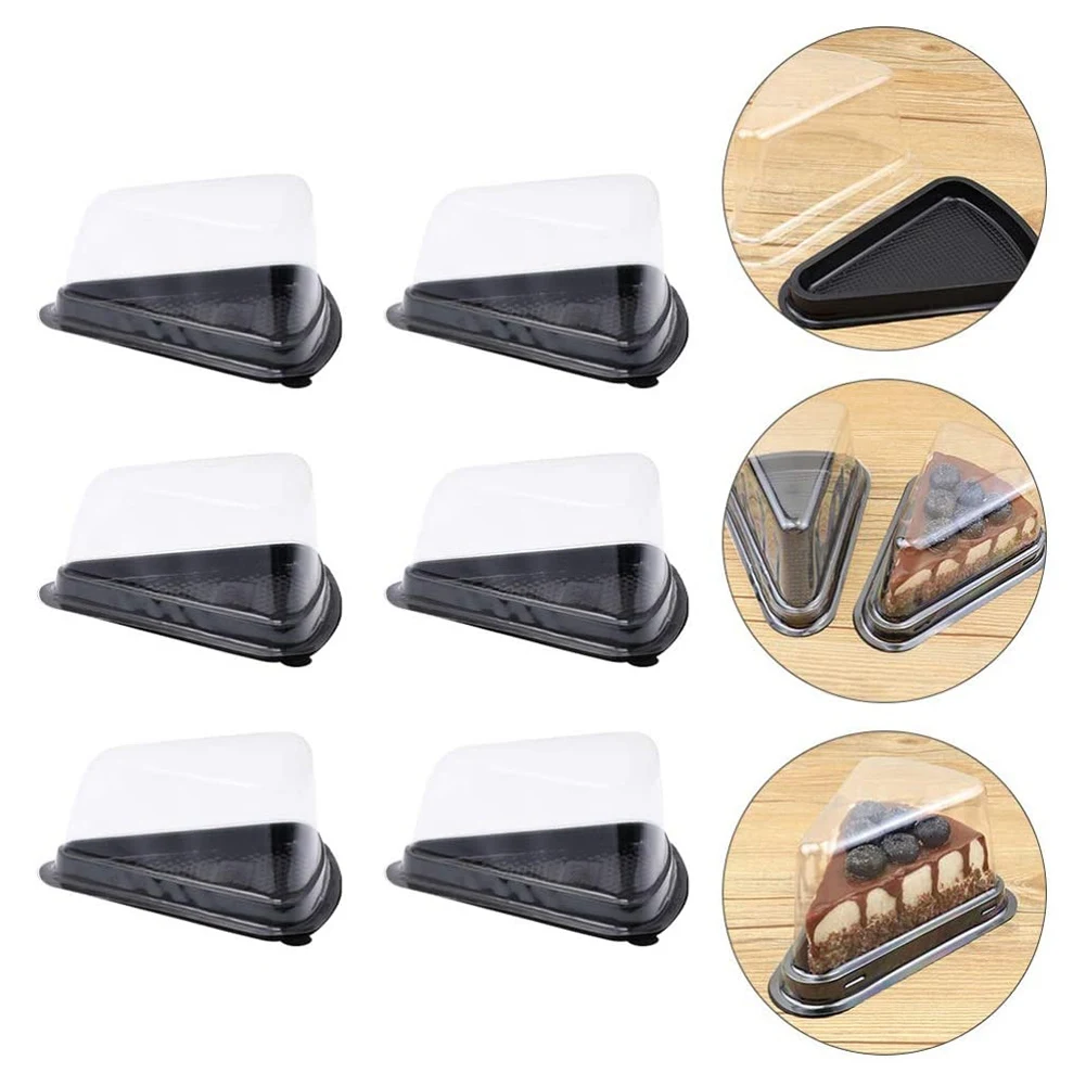 100 Stück Kuchens cheibe Kunststoff klar Cupcake Behälter Käsekuchen Box mit Blister box mit schwarzem Boden