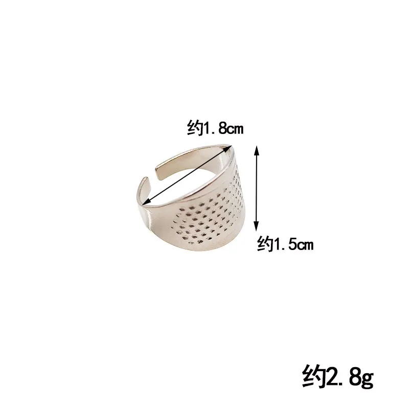 1PC Retro Finger Protector Thimble Ring Handworking Adjustable Cross Stitch Thimble Needles Household DIY Craft Sewing Tools