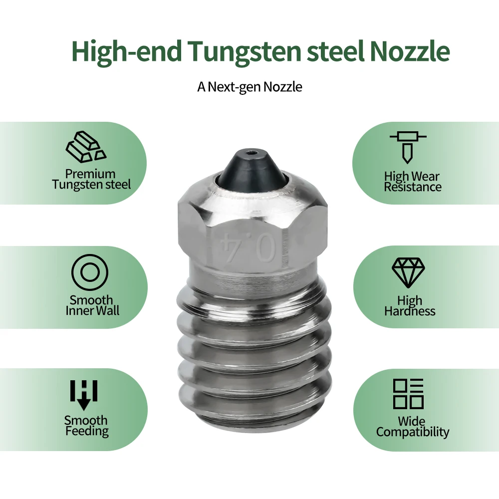 Bimetallic Nozzles For Bambu Lab P1P P1S X1 X1C Hotend Hardened Steel Nozzle Copper Plating For Bamboo TZ V1 V2 V3 Hotend Nozzle