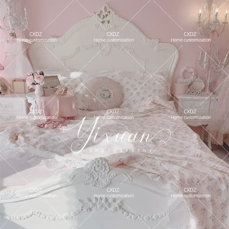 1.8m French Court Style Princess Bed European Fashion Simple American Modern Pink High End Furniture