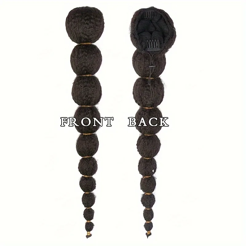 Kinky Afro Bubble Ponytail Extension ผมสังเคราะห์ชิ้นป้องกันสไตล์