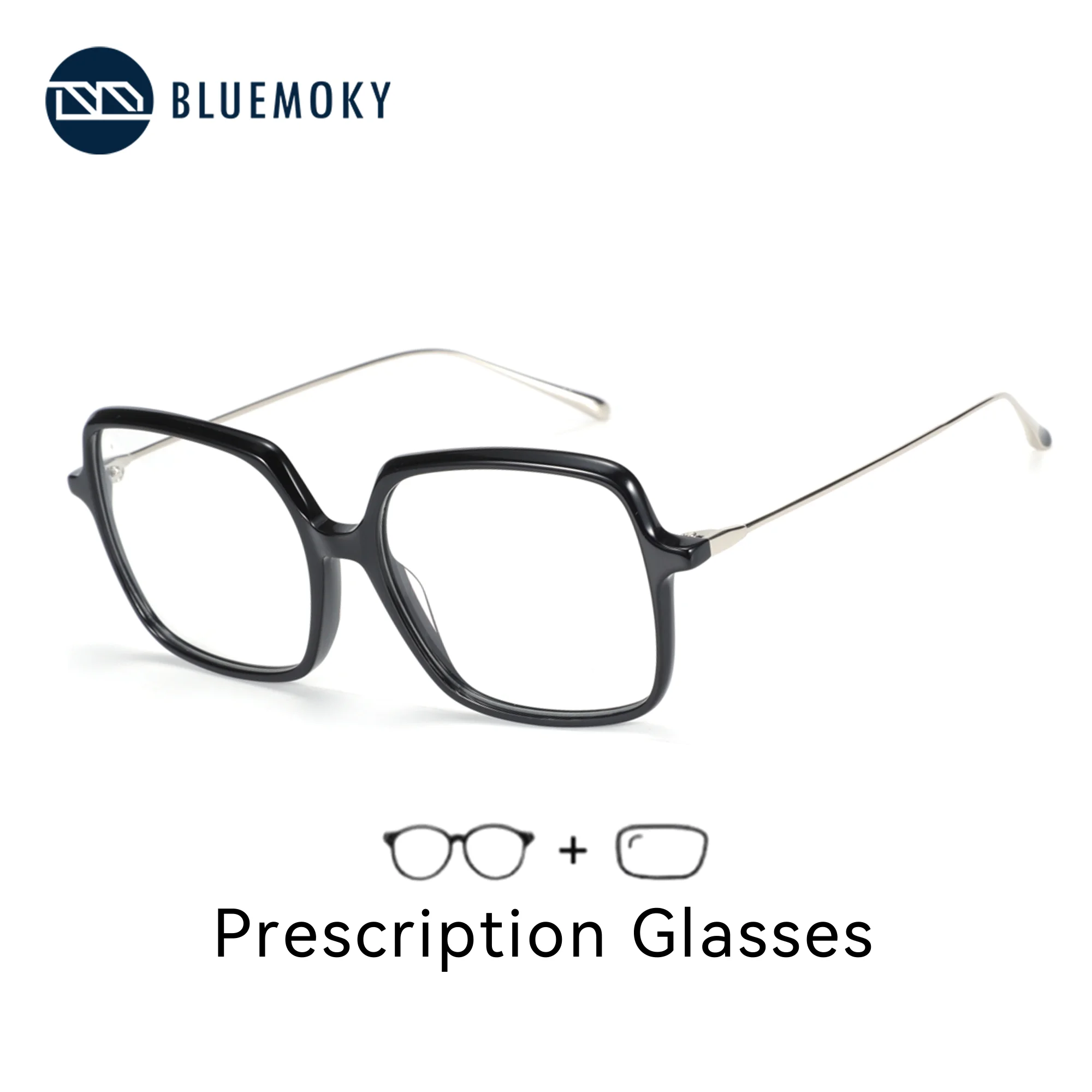 

Очки BLUEMOKY из ацетата для женщин, квадратная оправа, прогрессивные линзы для коррекции близорукости с защитой от синего света, оптические