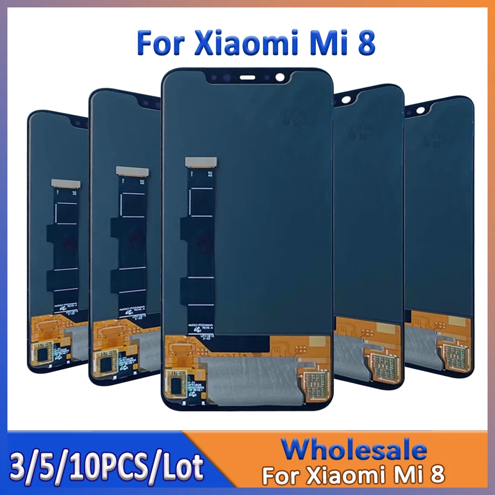 

Для Xiaomi Mi 8, замена ЖК-экрана с сенсорным креплением, оптовая продажа, 3/5/10 шт. дигитайзера