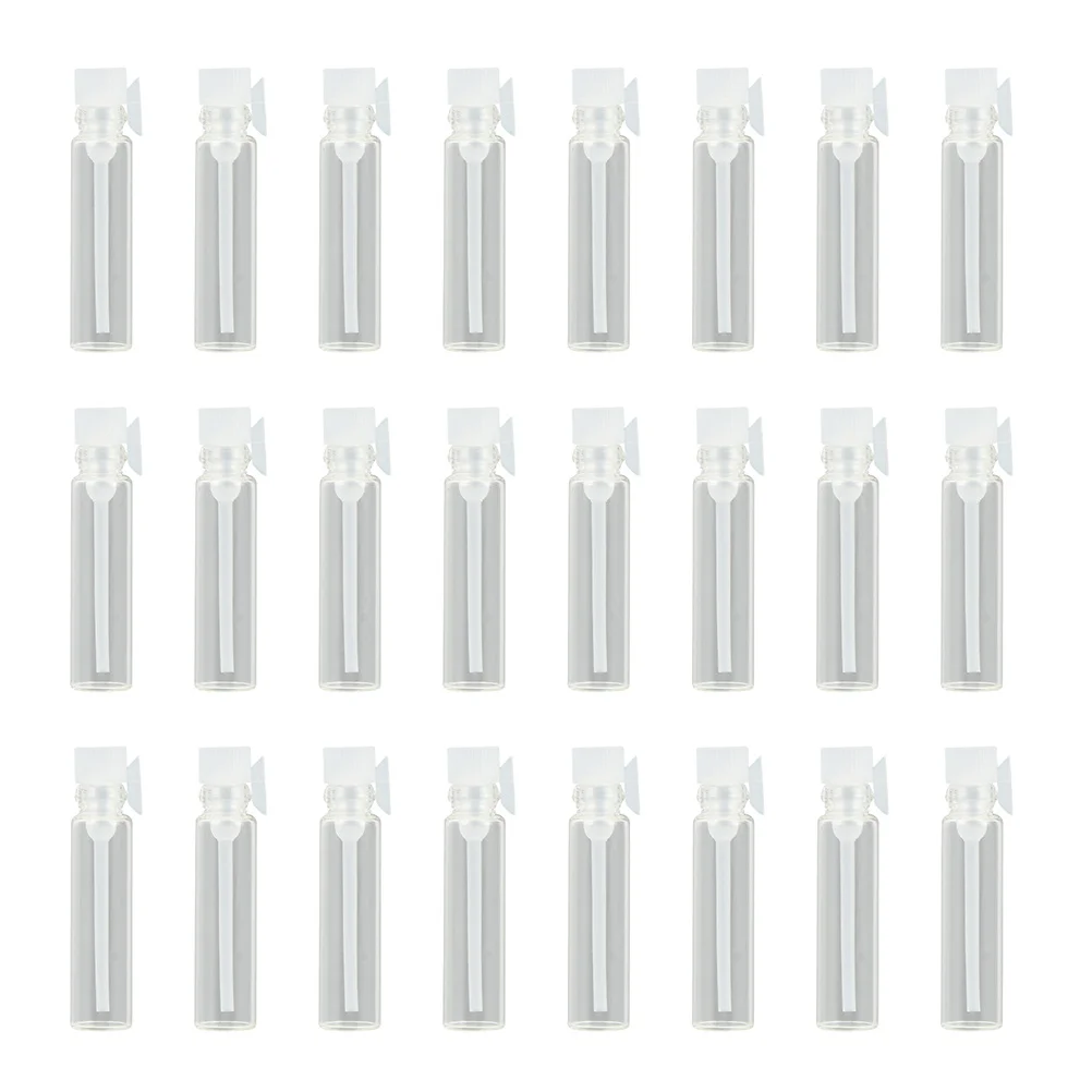 

80Pcs Transparent Portable Perfume Bottles Glass Sample Vials Travel Supply Non-Slip Bottom Lightweight Refillable Essential Oil
