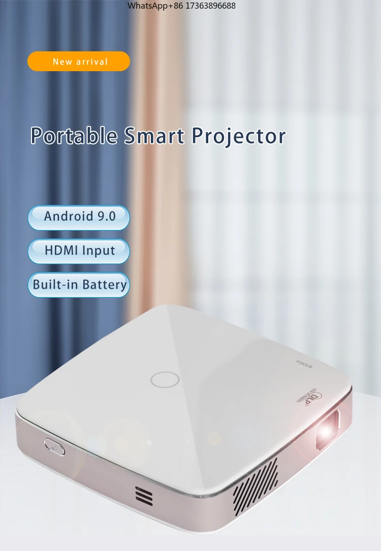 S-60 Mini DLP Projector 4K 3D Ready Android 13 Smart Pocket LED Projecteur with 2G RAM Newest Mobile Pocket Projetor