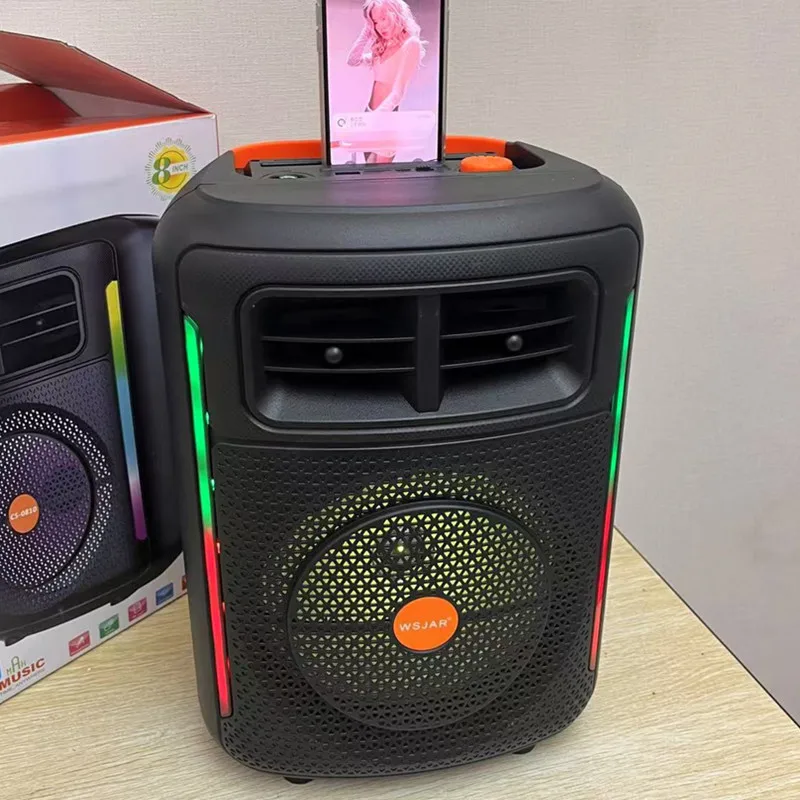 Outdooor Heavy Bass Subwoofer High Power Home Karaoke Partybox Wireless Bluetooth Speakers Portable Soundbar RGB Lights FM box