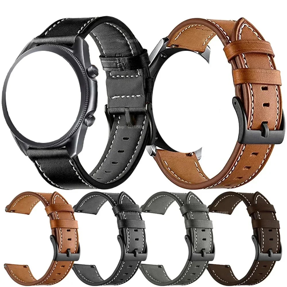 22mm cuir PU pour Samsung Galaxy montre 7 6 5 4 3 40MM 43MM 47MM Bracelet bracelets de montre pour Galaxy montre 46mm/Active 2 40mm 44mm