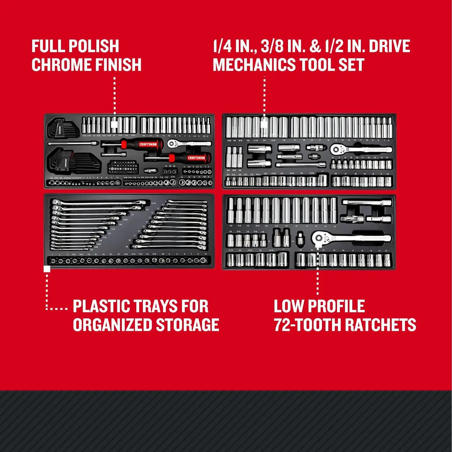 CRAFTSMAN 308 Piece Mechanics Tool Set, Socket and Wrench Set (CMMT45939)