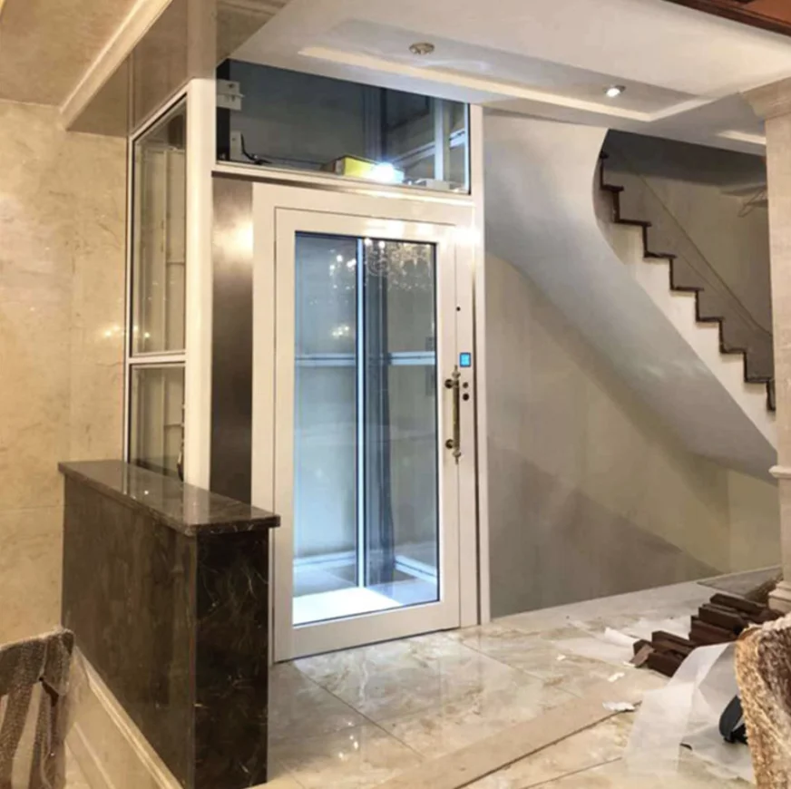 Indoor Home Elevator 2 Floor Hydraulic Lifting Villa Smaller Elevator 6 Person