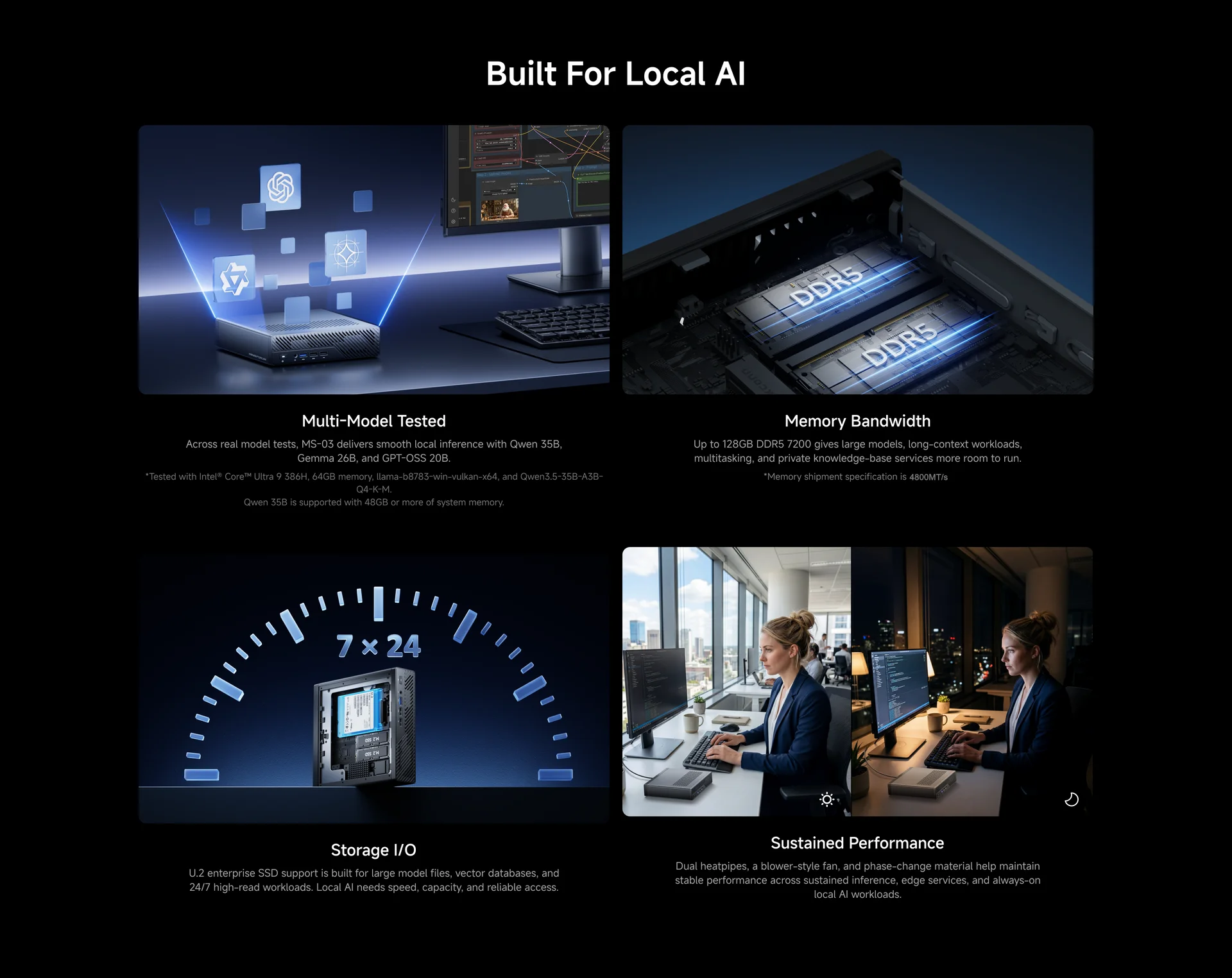 MINISFORUM MS-03 AI Workstation Intel Ultra 9 385H 7 356H 2x10G SFP 10G/2.5G 2xLAN 3xNVMe Windows 11 Gaming Mini PC NAS Homelab