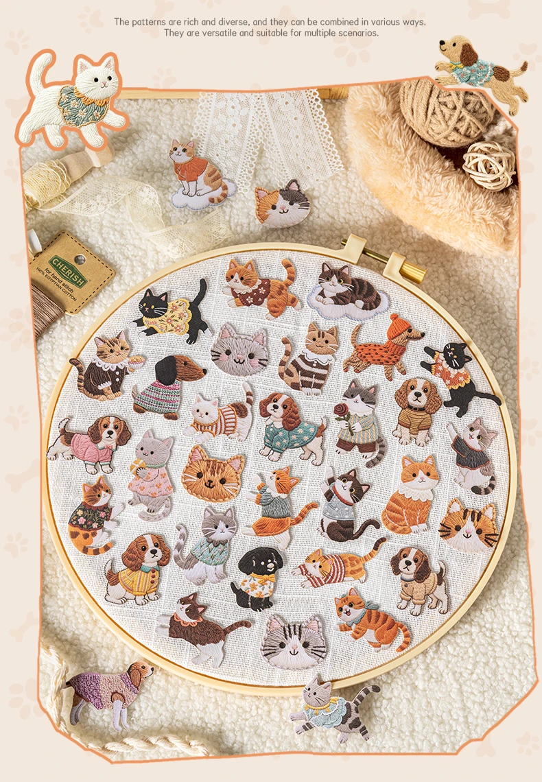 Niedliche Cartoon-Tier-Aufkleber Katze Hund Kawaii Junk Journal Scrapbooking Hobby Bastelbedarf Schneideform Aufkleber Schreibwaren – Detail 10