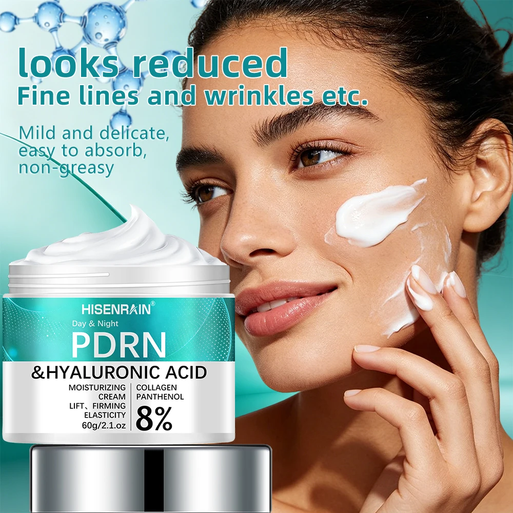 HISENRAIN PDRN & Hyaluronic Acid Moisturizing Cream Deep Hydration Skin Tightening Brightening Water Light Sensation Lightweight