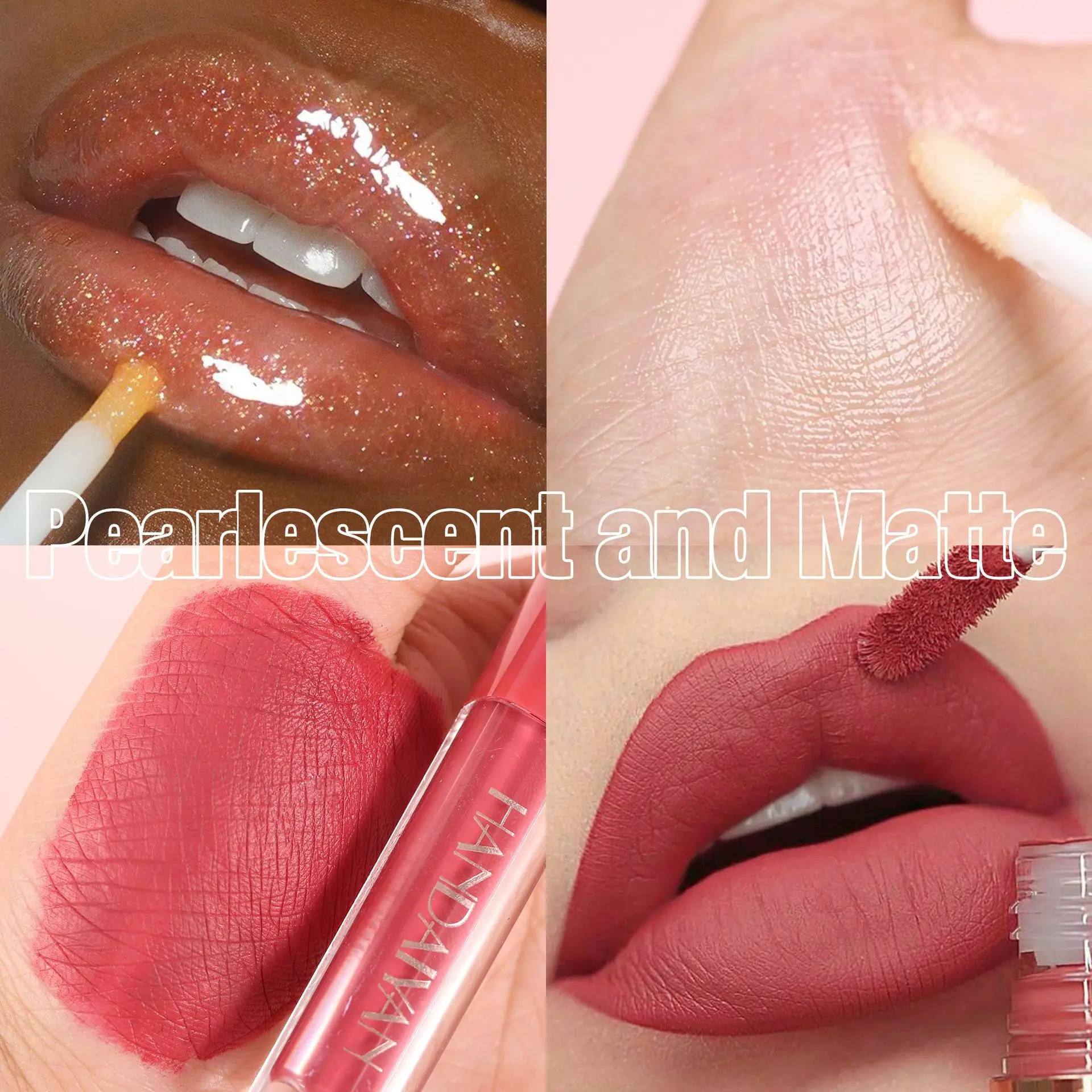 Set di lucidalabbra a lunga durata a 4 colori Impermeabile a prova di trasferimento Opaco Lip Stain Cosmetici Lip Plumper Gloss per la bellezza delle donne