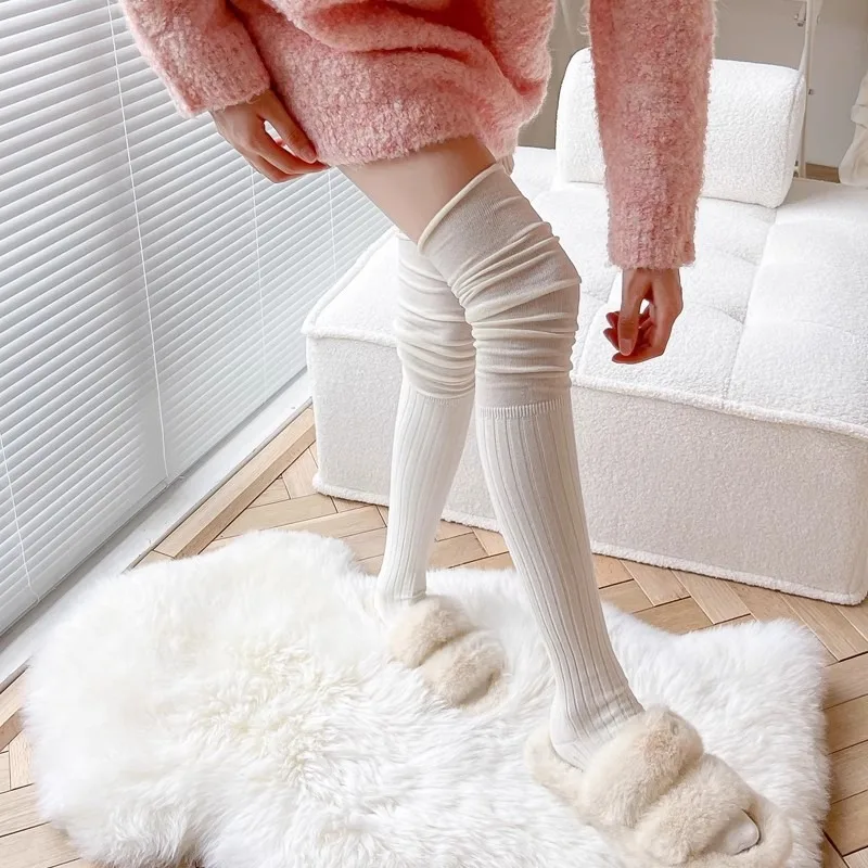 Japanse Dij Hoge Kousen Voor Vrouwen Mode Casual Over De Knie Vrouwelijke Lange Sokken Thermisch Warm Katoen Hoge Buis Leggings