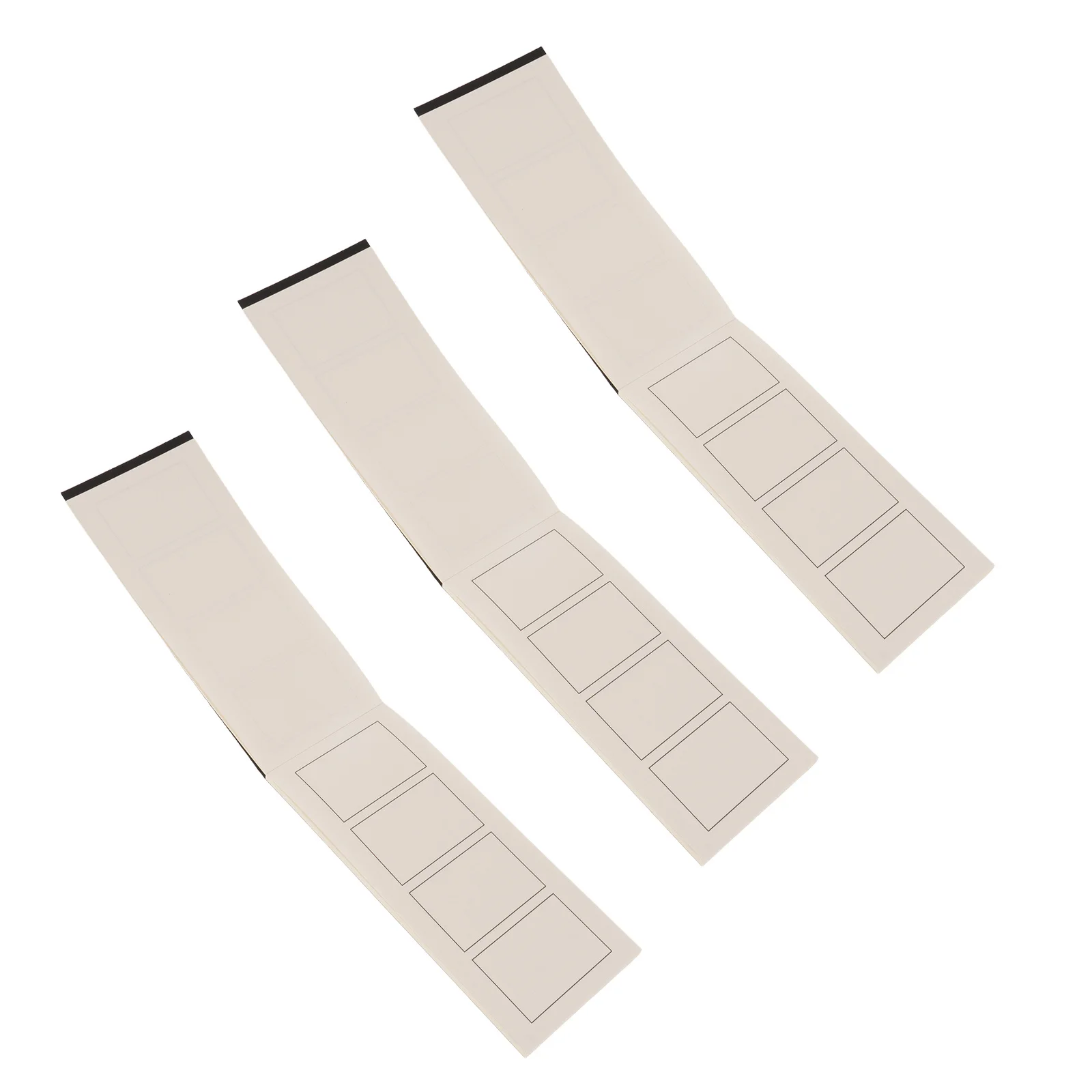 4 pezzi di quaderno a scacchiera vuota, mini blocchetti per scarabocchi, 39 pagine, layout a 4 pannelli, libri di schizzi portatili per artisti, diretti, animatori