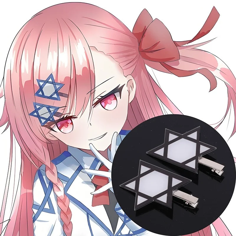 กิ๊บติดผมรูปดาวหกแฉก นีเกฟ จากเกม Girl Frontline 1 คู่ อุปกรณ์เสริมสำหรับคอสเพลย์