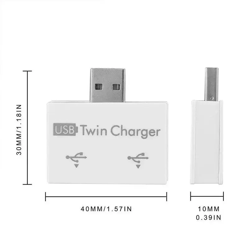 USB 1/2 Charging Data Interface Splitter Dual Port USB Current Extender OTG Head Hub Adapter