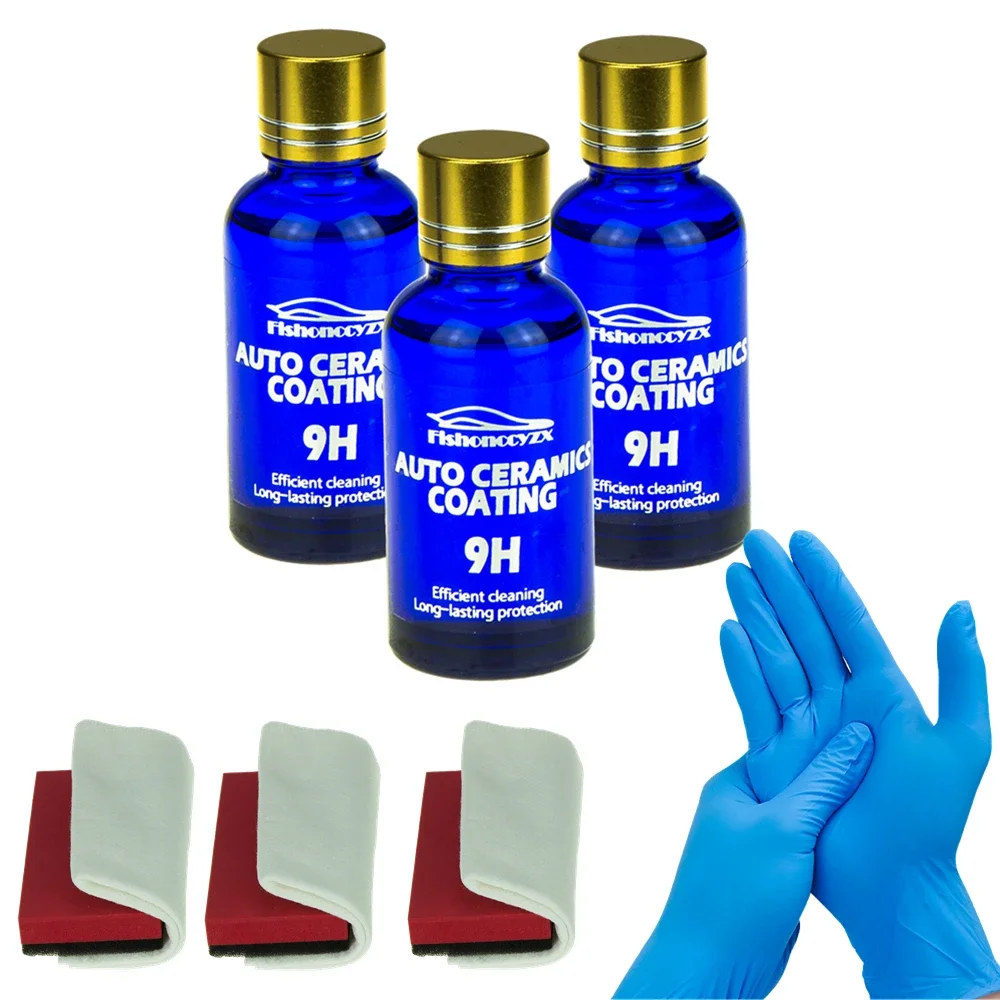 

3Pcs 9H Car Plated Crystal Ceramic Coating Super Hydrophobic Glass Polishing Coating Set Without Box Car Paint Maintenance Fluid