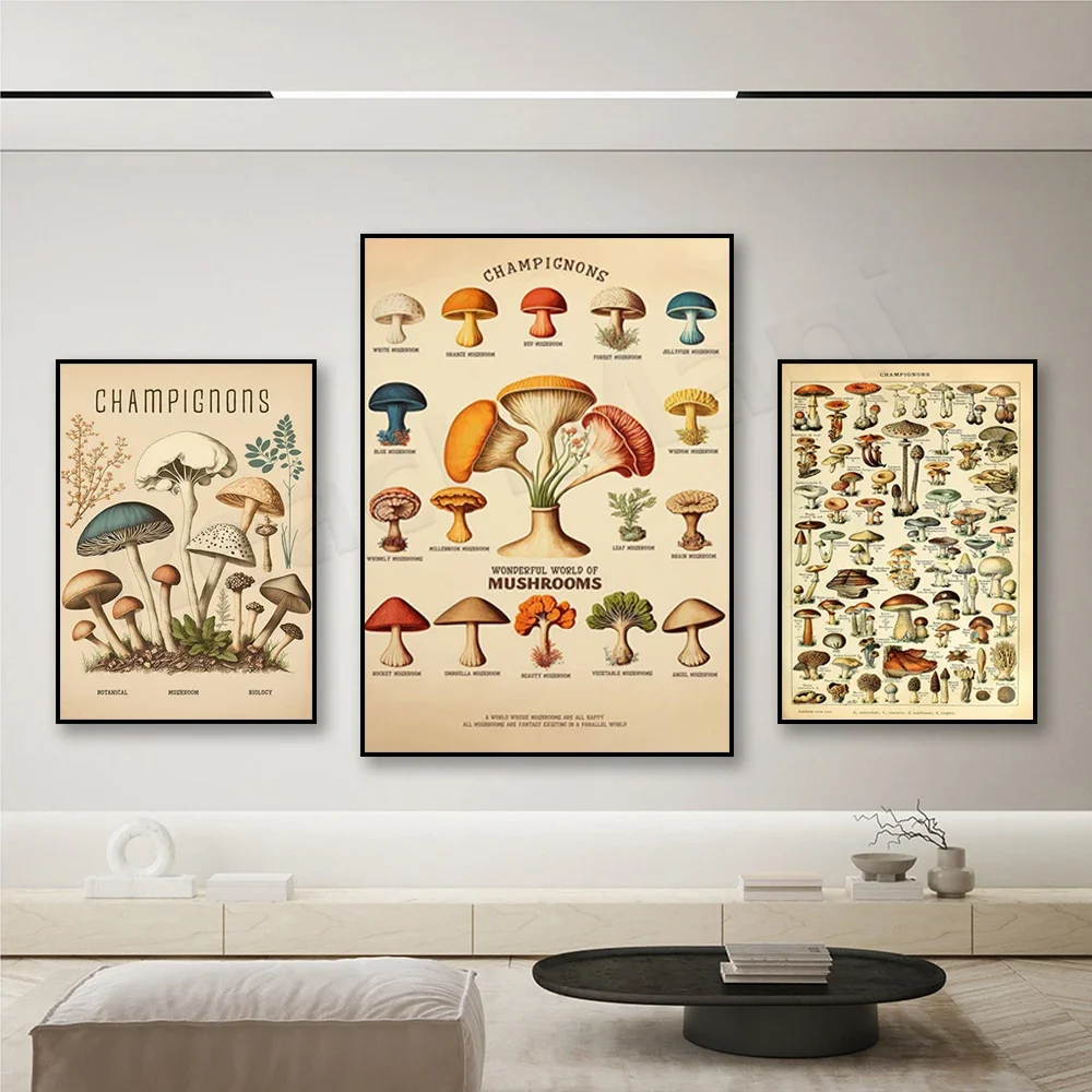 ملصق الفطر، فطر قابل للطباعة، قابل للطباعة النباتية، رسم توضيحي للنباتات، فن الفطريات من أدولف ميلوت، أمي النباتية القابلة للطباعة