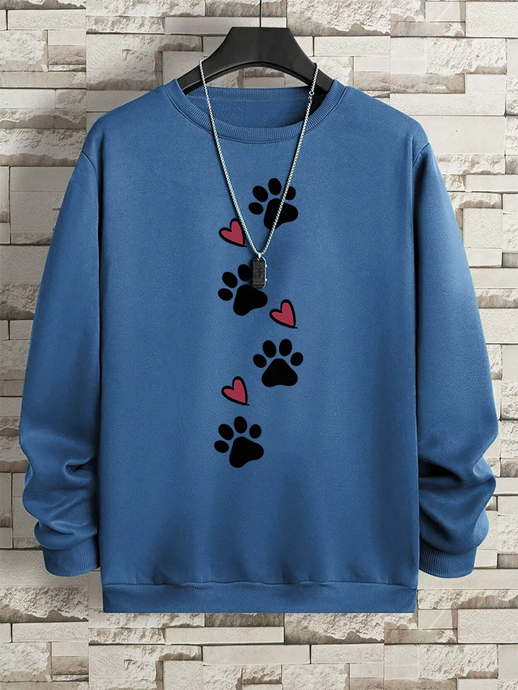 Dog Paw Print Love Funny Printing Clothing Male Pattern Oversize Hoody Fashion Fleece Sweatshirt Fashion Autumn Hoodie Couple