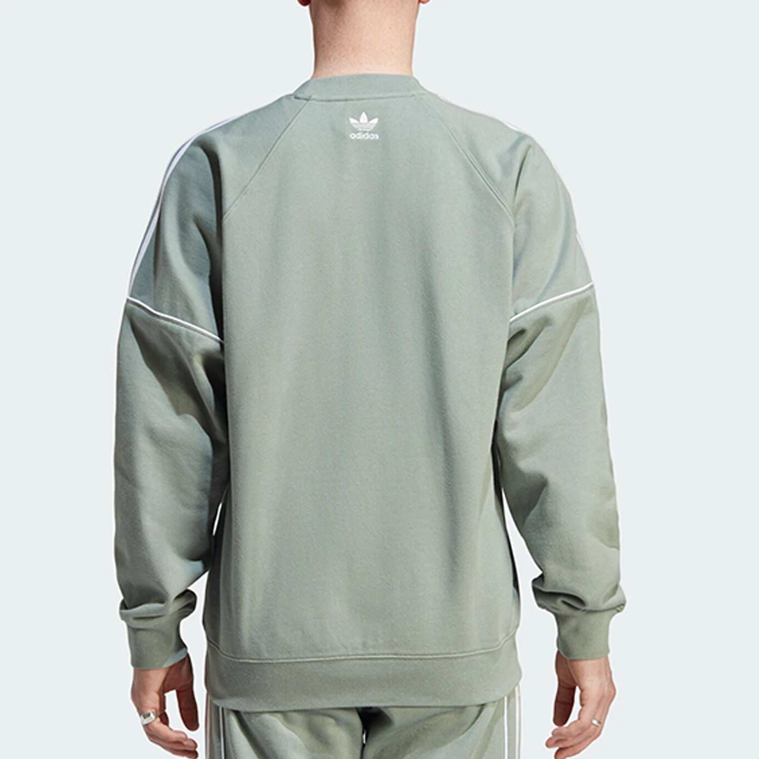Adidas Originals Authentic Trefoil Men's Fleece Lined Warm Ribbed Crewneck Sweatshirt IB8696