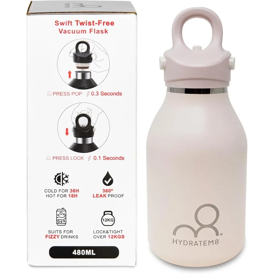 

16oz Insulated Coffee Bottle with Vacuum Sealed Stainless Steel Construction for LongLasting Temperature Retention Leakproof Lo