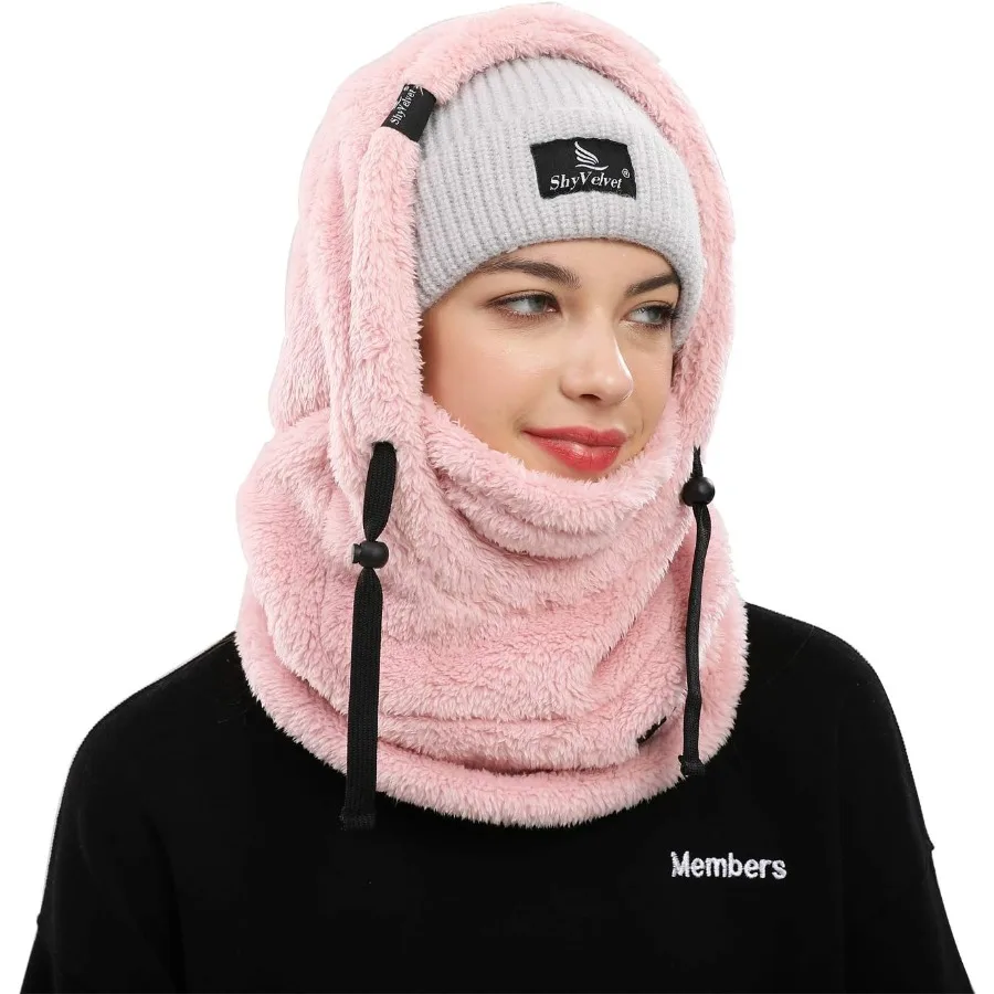 قناع وجه شتوي مقاوم للرياح من المخمل الخجول قناع تزلج من الصوف للرجال والنساء غطاء وجه دافئ قبعة وشاح