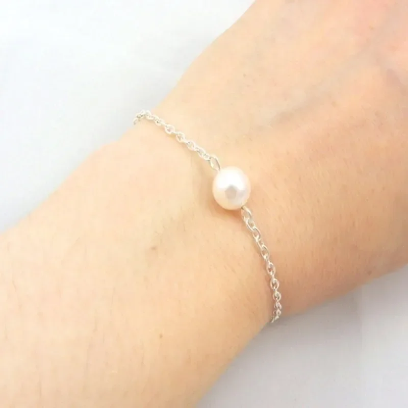 Delysia King Women's Single Pearl Bridesmaid Bracelet Girl Gift Party Simplicity Trendy Jewellery