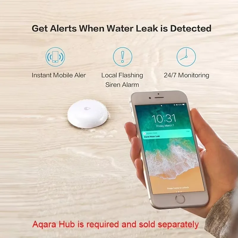 Original Aqara Water Leak Sensor IP67 Zigbee Flood Water Immersing Smart Detector Alarm Security Soaking Sensor For MiHome App