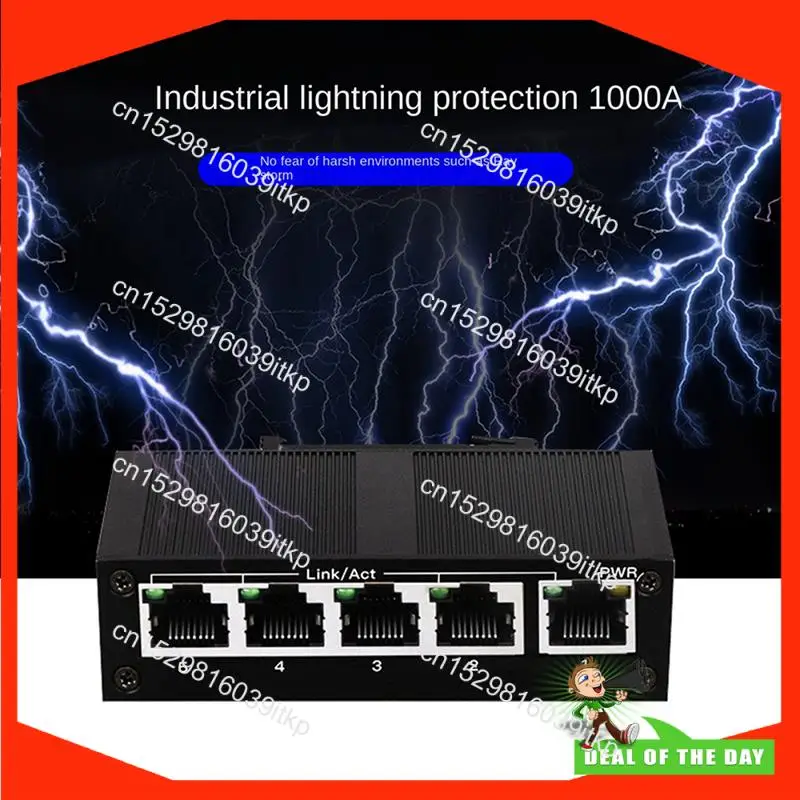 August 3X 5 Port 100Mbps Network Switch Ethernet Industrial Grade Switch Unmanaged Rail Type Industrial Network Splitter