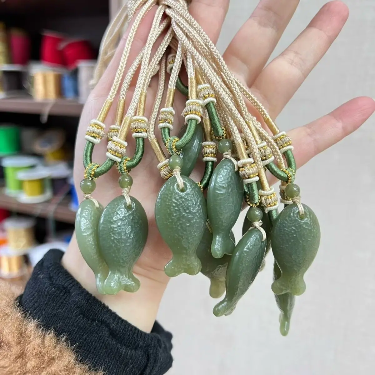 

Pure natural Hetian jade jasper small fish hammer pattern engraving pendant, more than popular every year