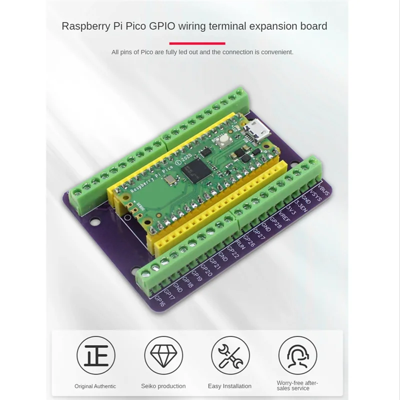 Per Raspberry Pi PICO GPIO Scheda di espansione Terminale Picow Modulo di interfaccia GPIO Perni maschio e femmina integrati (Non saldato)