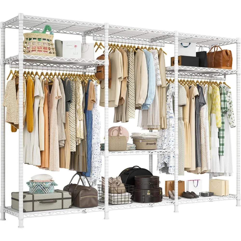 

Clothes Rack Heavy Duty Load 795LBS Adjustable Clothing Racks for Hanging Clothes Portable Wardrobe Closet, 56" W X16 D X 75.5"