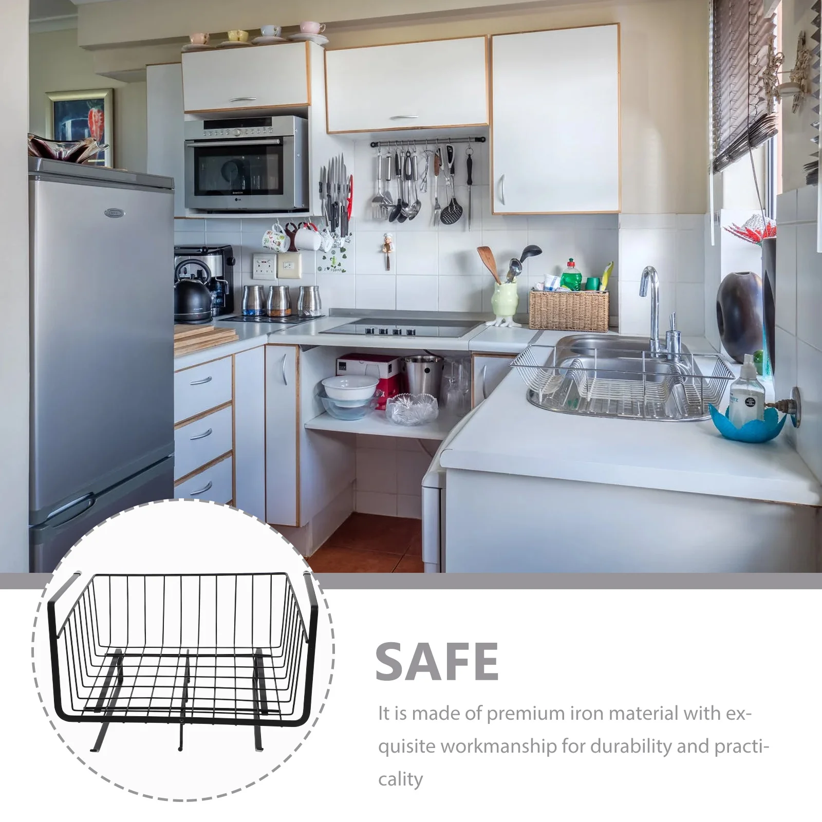 

Kitchen Storage Hanging Basket Iron Cabinet Organizer For Under Shelf Space Saver Utility Basket Home Storage Solution