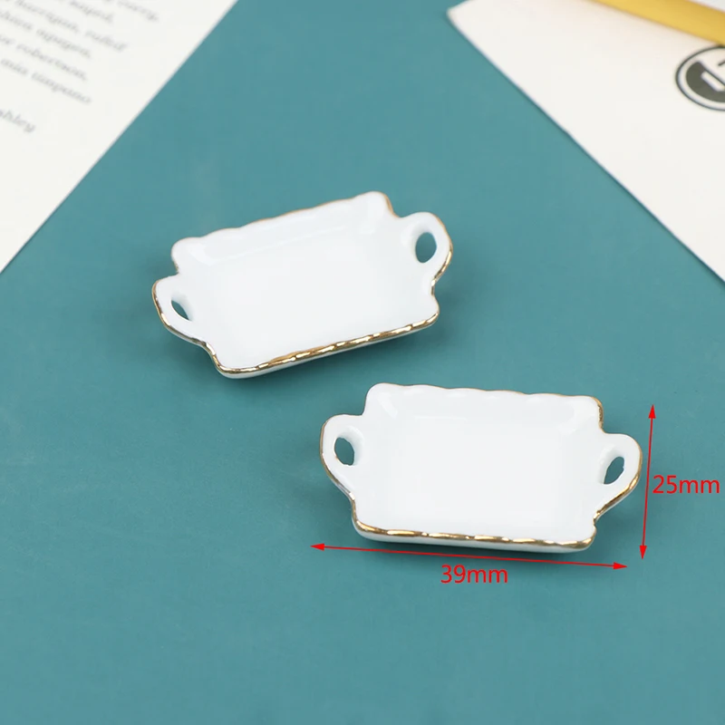 1 sztuk 1/12 domek dla lalek miniaturowy ceramiczny taca na żywność talerz naczynia Model akcesoria do mebli kuchennych dla lalek wystrój domu zabawki prezent