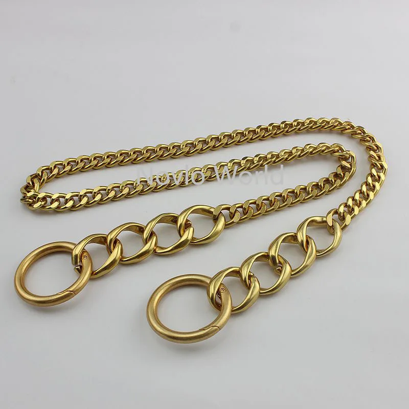 19MM 15MM catena in metallo oro satinato per borse da donna borsa portachiavi portachiavi collana in alluminio sostituzione accessori fai da te all'ingrosso