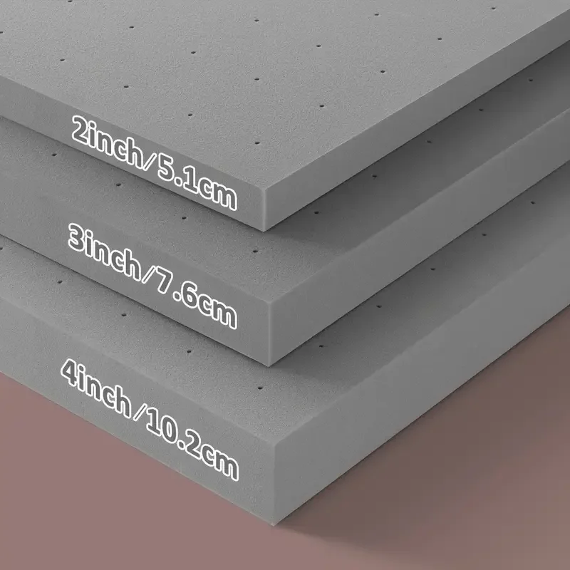 مرتبة علوية ثابتة للغاية مقاس 2 بوصة، مزدوجة إلى كوين، غطاء سرير من الإسفنج عالي الكثافة لتخفيف الضغط، معتمد من PartiPUR-US