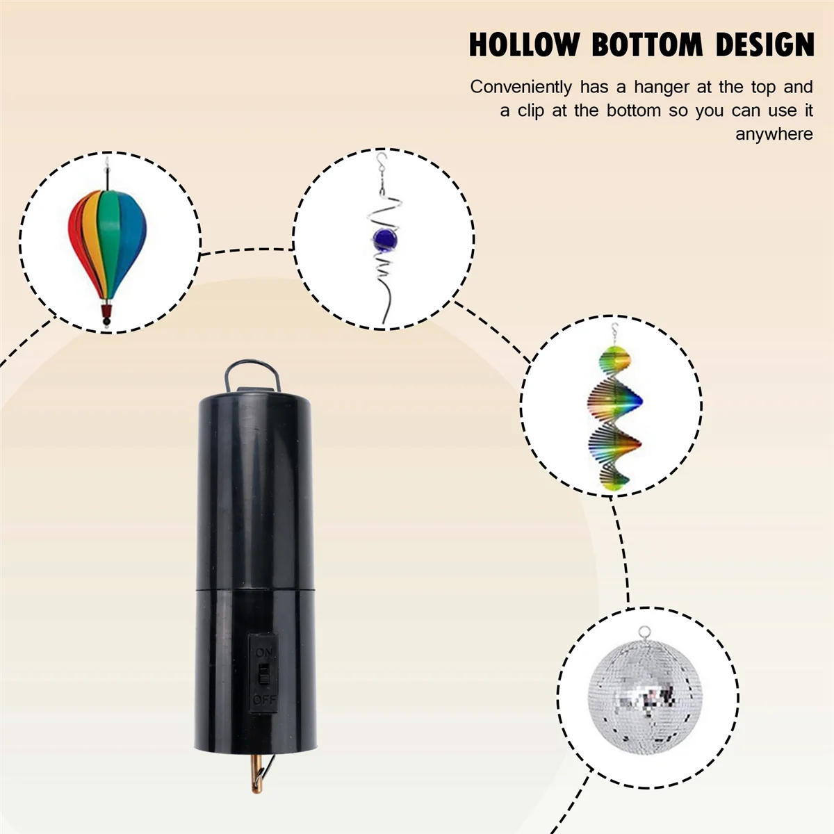 Battery Powered Wind Spinner Black Rotate Motor for Hanging Wind Chime Ornament 2Pcs image 6