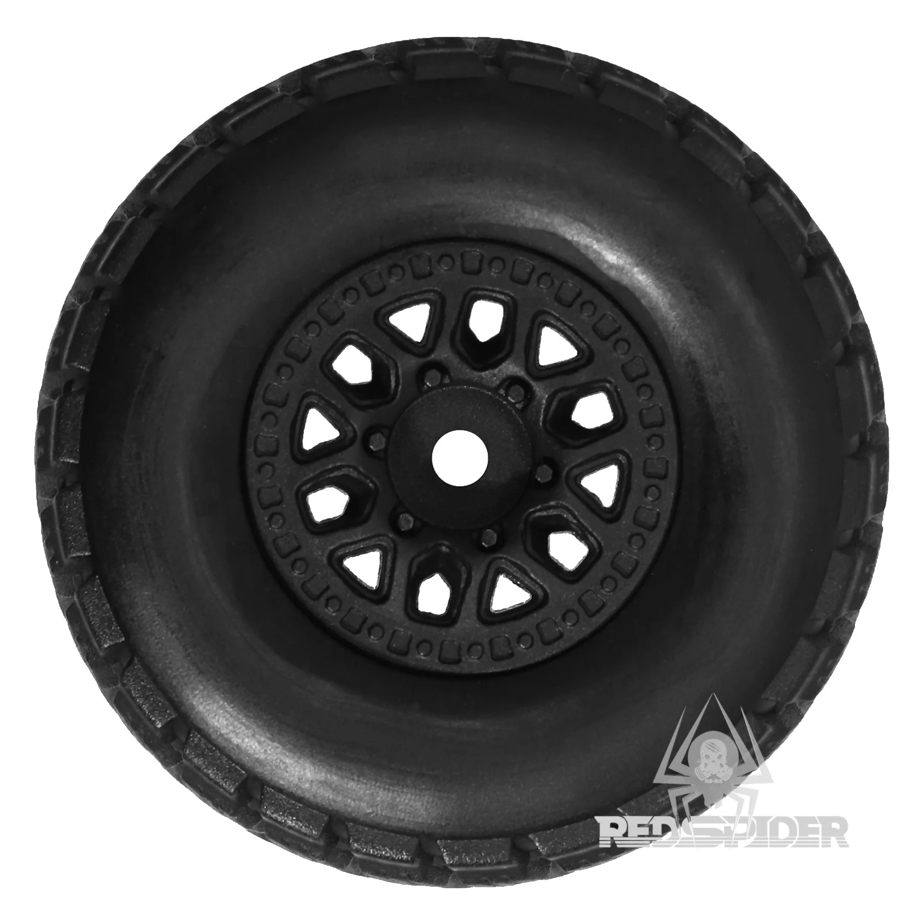 4개 RC 숏 코스 트럭 타이어 및 휠 육각 12mm 진공 타이어 OD 2.56" (1/14 1/16 1/18 RC 오프로드/온로드 ARRMA Mojave GROM 용)