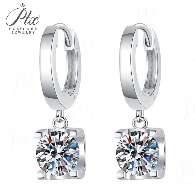 

Moissanite Earrings Round Brilliant D White Color White Gold Yellow Gold Timeless Stud Earrings Fine Jewelry Anniversary Gift