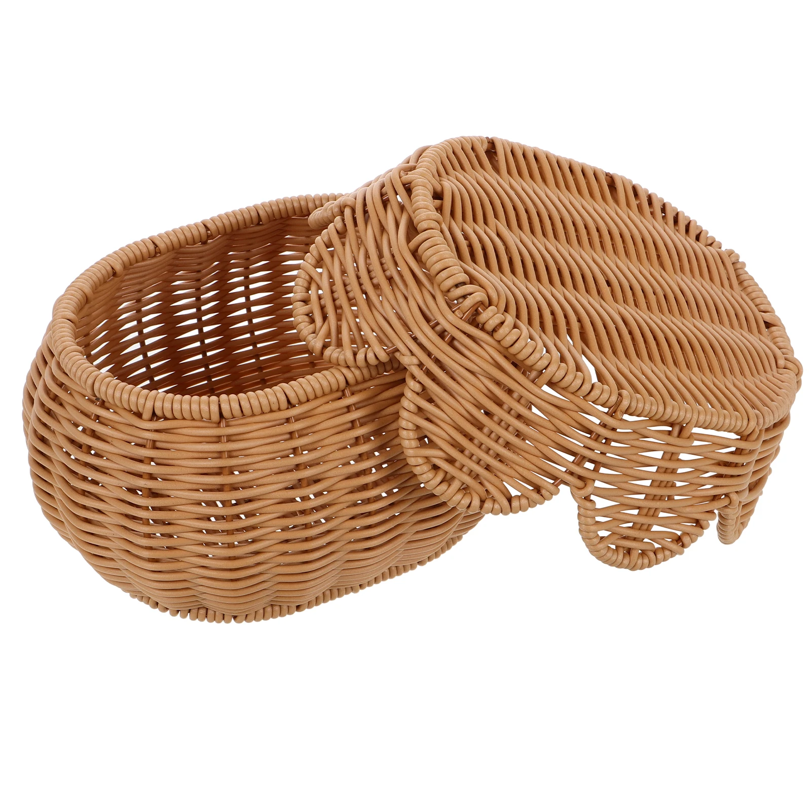

Wicker Storage Basket with Lid Handwoven Round Seagrass Basket Decorative Covered Organizer Box for Home Bedroom Living Room